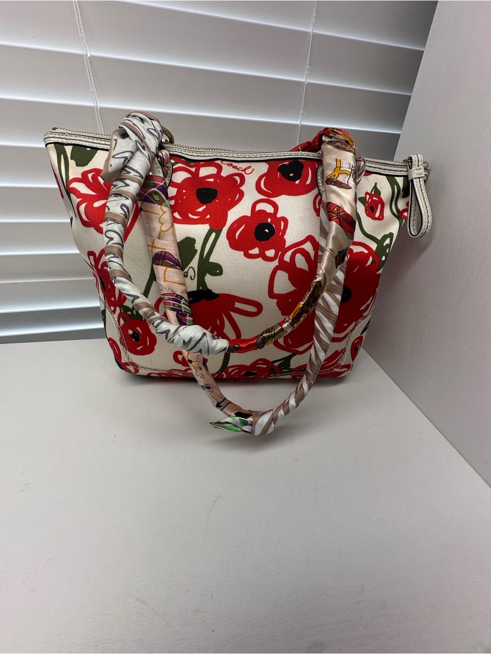 Coach Poppy Floral Hallie Tote - Picture 4 of 11